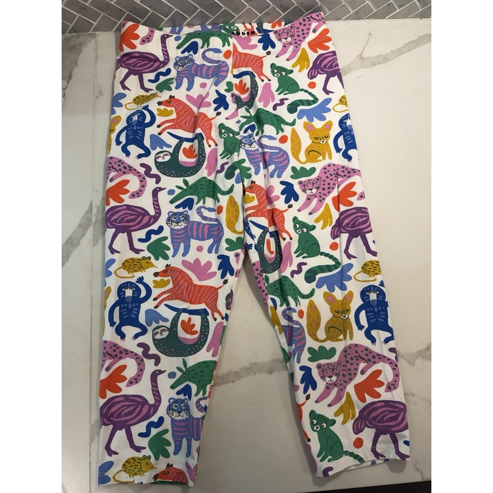 Mini Boden Jungle Animal Print Pants Leggings Girls 13-14 Year Colorful Play